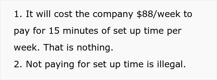 Employees In Clinic Are Expected To Start Work Off The Clock, A New Supervisor Intervenes