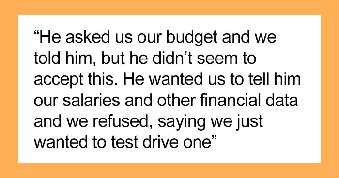 Customer Teaches A Salesperson Some Manners When He Assumed The Customer Couldn’t Afford Their Car