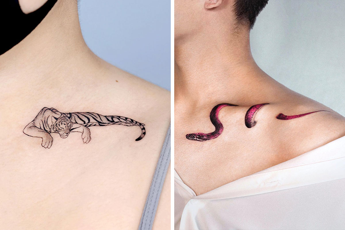 65 Amazing Collarbone Tattoos Designs Aftercare  Tattoo Me Now