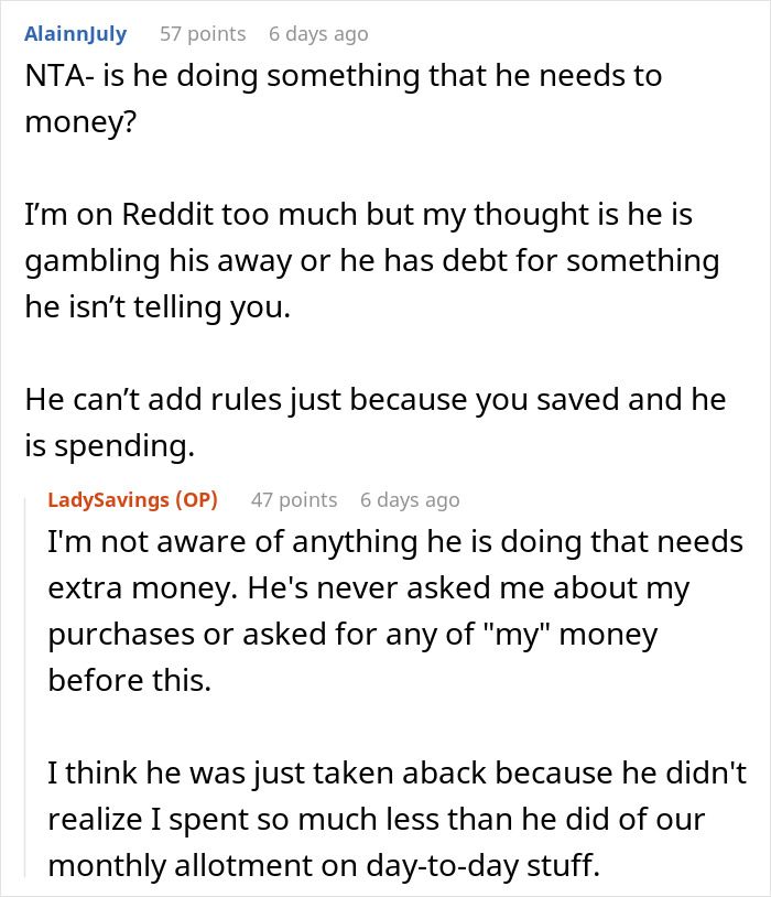 Husband Accuses Wife Of "Financial Infidelity" Because Of How Much She Has Saved, People Call Him Out