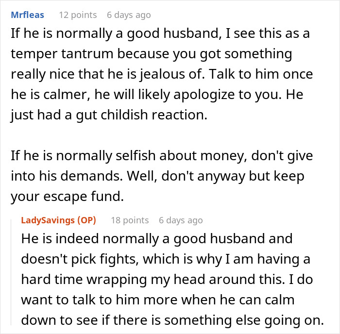 Husband Accuses Wife Of "Financial Infidelity" Because Of How Much She Has Saved, People Call Him Out