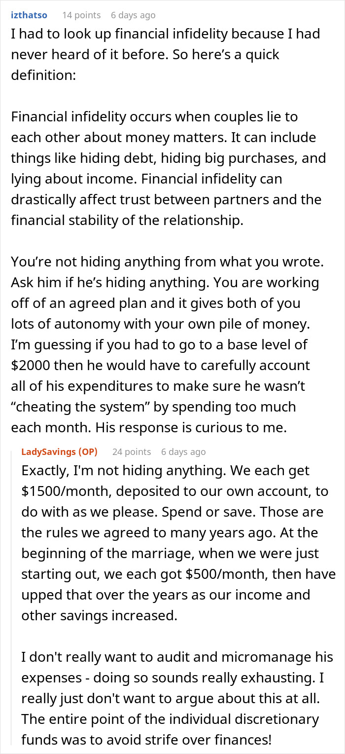 Husband Accuses Wife Of "Financial Infidelity" Because Of How Much She Has Saved, People Call Him Out