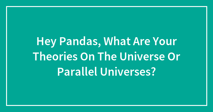 Hey Pandas, What Are Your Theories On The Universe Or Parallel Universes? (Closed)