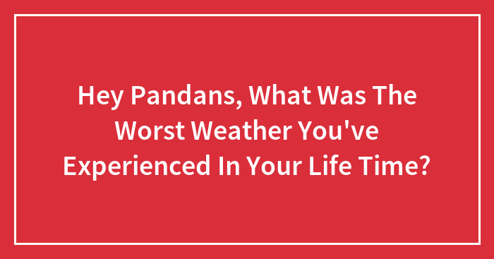 Hey Pandans, What Was The Worst Weather You’ve Experienced In Your Life Time? (Closed)