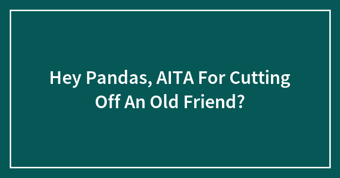 Hey Pandas, AITA For Cutting Off An Old Friend? (Closed)