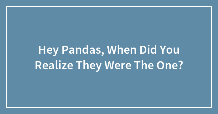 Hey Pandas, When Did You Realize They Were The One? (Closed)