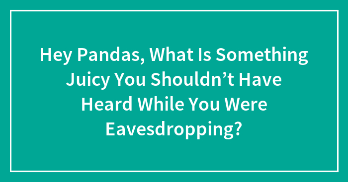 Hey Pandas, What Is Something Juicy You Shouldn’t Have Heard While You Were Eavesdropping? (Closed)