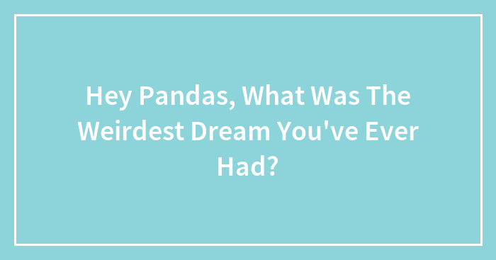 Hey Pandas, What Was The Weirdest Dream You’ve Ever Had? (Closed)