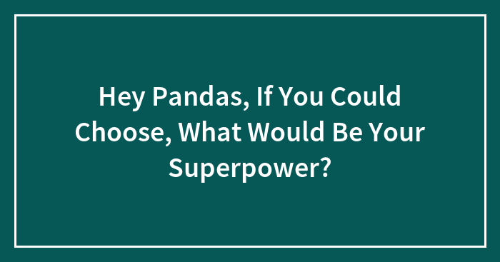 Hey Pandas, If You Could Choose, What Would Be Your Superpower? (Closed)