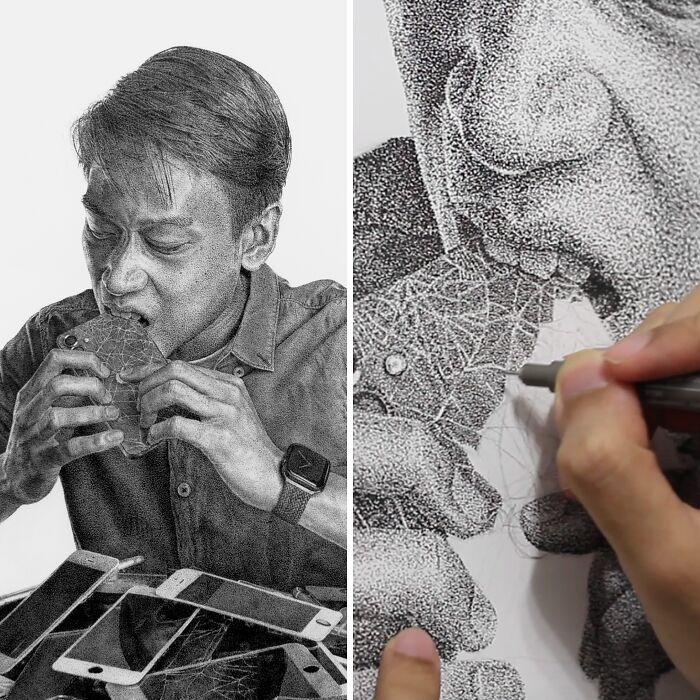 I Made This Large-Scale Drawing Using Only Dots (17 Pics)