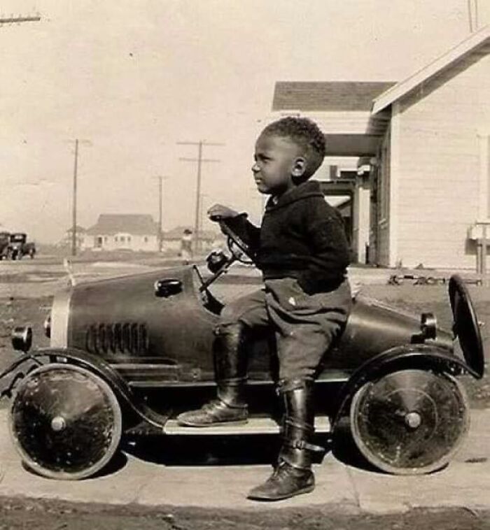 A Boy And His Peddle Car, 1930s