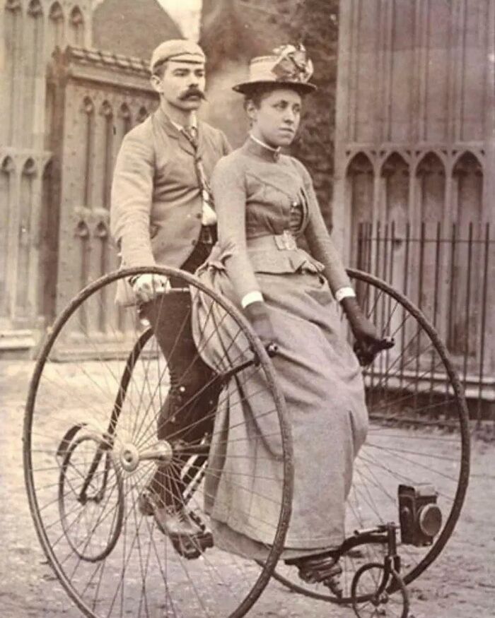 Victorian Couple On A Tandem Bicycle, 1890s