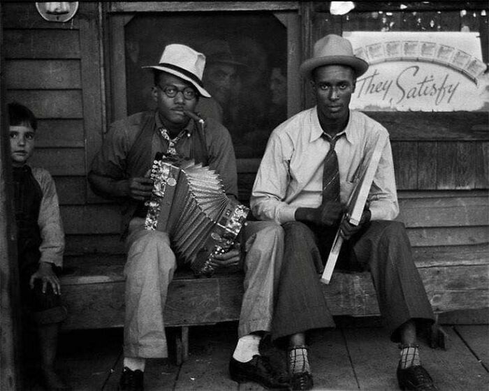 Two Musicians Sitting On A Porch In Louisiana, 1938