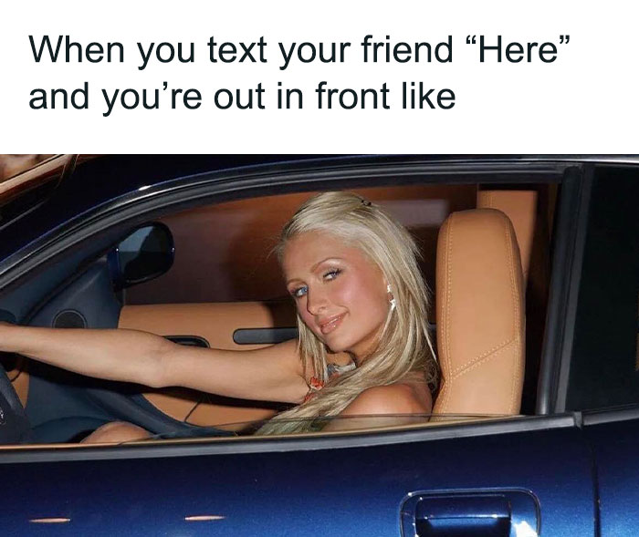 paris hilton in a car meme