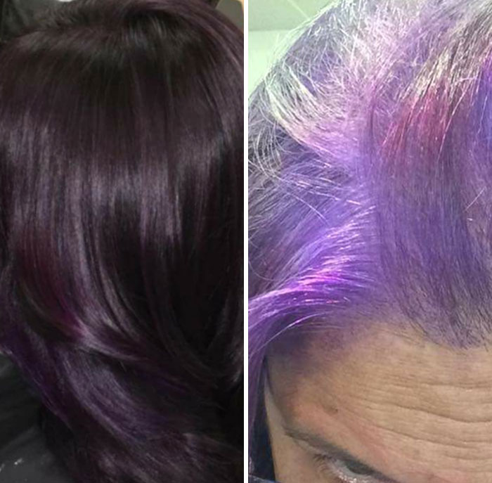 From A Local Facebook Page. Lady Went To The Salon. Brought In The Picture In The Left. Walked Out With The Picture On The Right