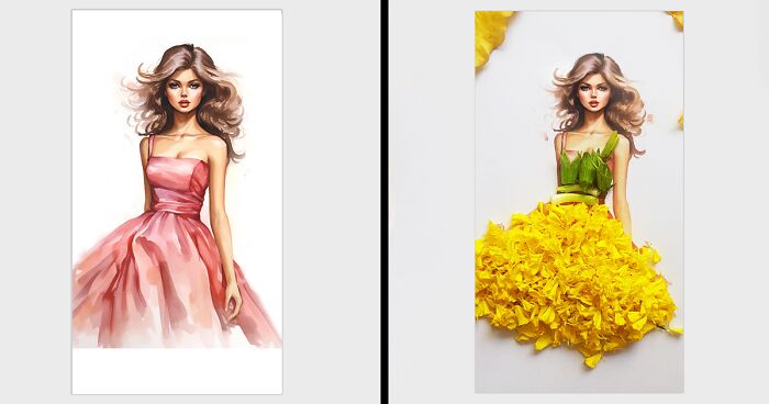 I Add Flower Petals And Leaves To Beautiful Illustrations, Here's The Result (14 Pics)