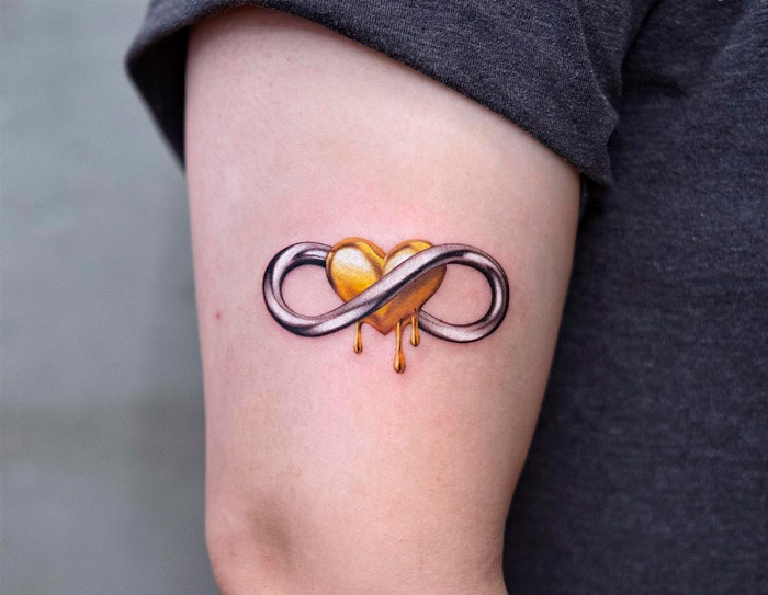 Colorful Double Infinity Tattoo