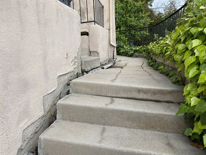 These Stairs Have A Noticeable Shift In Their Alignment, Leaving Visible Lines Where They Were Once Level. This Can Be An Indication Of Foundation Issues Or Inadequate Support, Which Can Ultimately Compromise The Safety Of The Structure