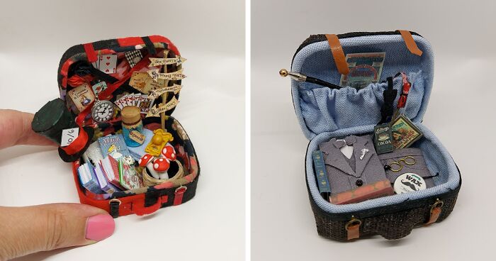 I Create Miniatures, And Here Are 9 Tiny Suitcases Representing Book Characters That I Love