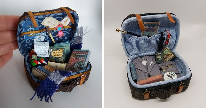 I Create Miniatures, And Here Are 9 Tiny Suitcases Representing Book Characters That I Love