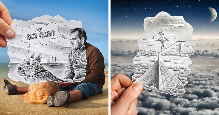 43 Images Which Are A Combination Of Illustration And Photography By This Artist