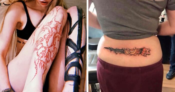 60 Twitter Users Share Photos Of Low-Quality And Funny Tattoos After Pop Star Grimes Shares Her Latest Ink With A Weird Caption