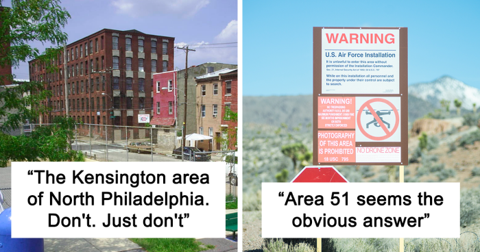 “Danger Can Sneak Up On You”: 54 Americans Share Places To Avoid At All Costs