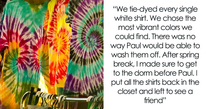 Guy Dyed Roommate's Expensive White Shirts With Vivid Colors To Teach Him A Lesson About “Borrowing”