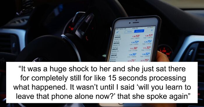 Brother Lets His Sister Hit A Lantern To Break Her Habit Of Texting When Driving