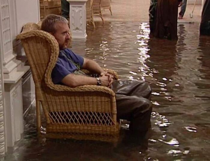 James Cameron On The Set Of Titanic