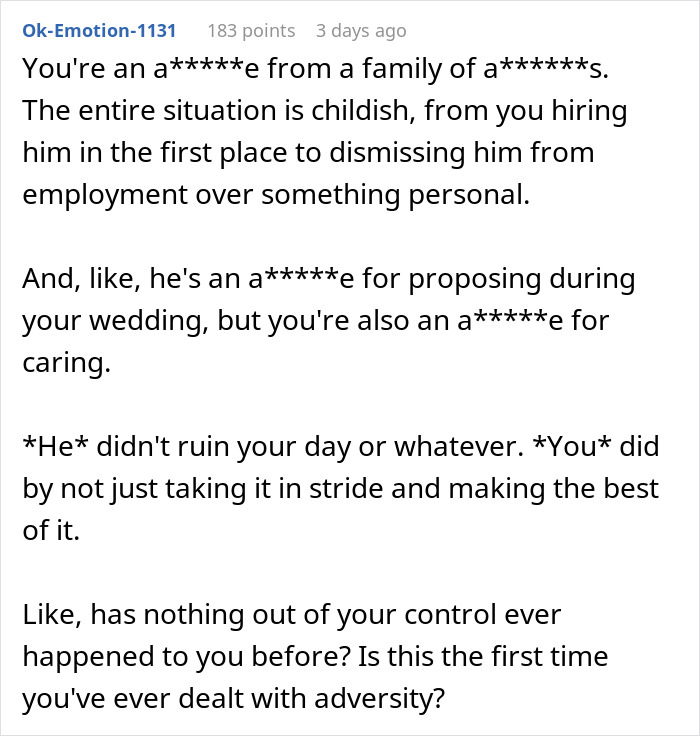 "Me And My Wife Were Appalled": Guy Proposes At Brother's Wedding, Gets Fired The Very Next Day