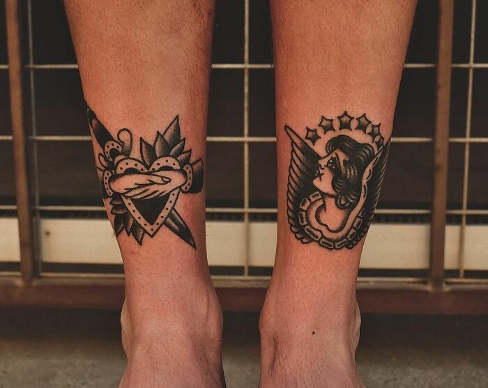 traditional calf tattoos