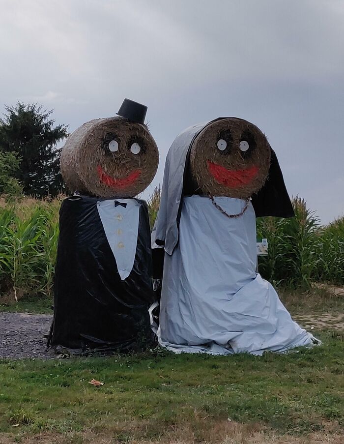 Hay Bale Groom And Bride