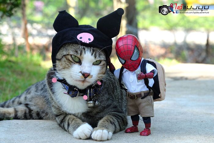 Artist Puts Baby Spider-Man And Animals In The Funniest Scenes (50 New Pics)