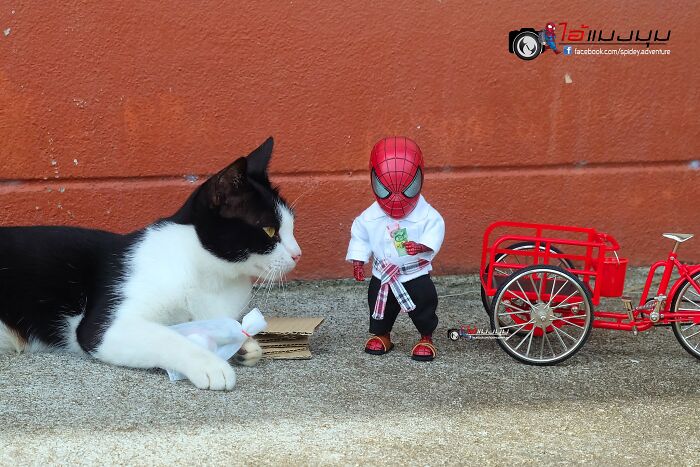 Artist Puts Baby Spider-Man And Animals In The Funniest Scenes (50 New Pics)