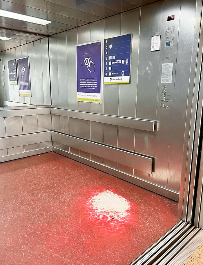 The Spot Where Everyone Stands In This Elevator In Belgium