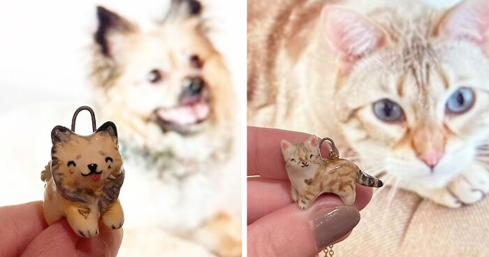 I’ve Always Loved Ceramics And Started Creating Customized Pet Portrait Charms (23 Pics)