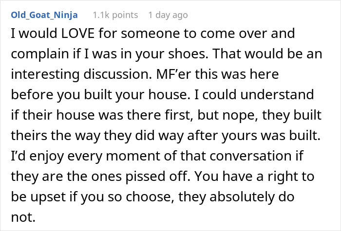 Entitled Family Builds Massive House, Are Now Upset About “Accidentally” Peeping On Neighbors