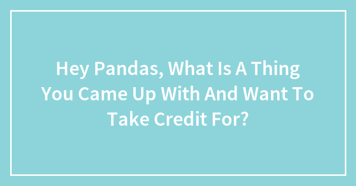 Hey Pandas, What Is A Thing You Came Up With And Want To Take Credit For? (Closed)