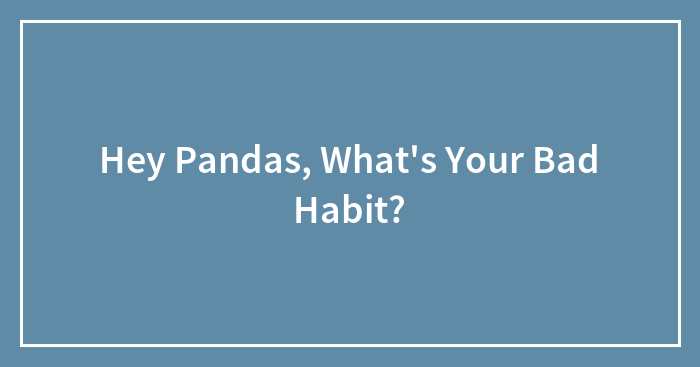 Hey Pandas, What’s Your Bad Habit? (Closed)