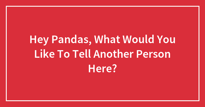 Hey Pandas, What Would You Like To Tell Another Person Here? (Closed)