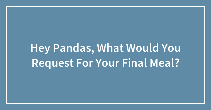 Hey Pandas, What Would You Request For Your Final Meal? (Closed)