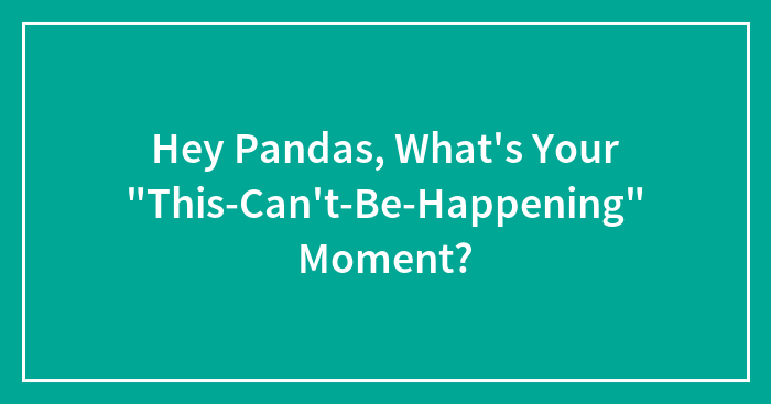 Hey Pandas, What’s Your “This-Can’t-Be-Happening” Moment? (Closed)