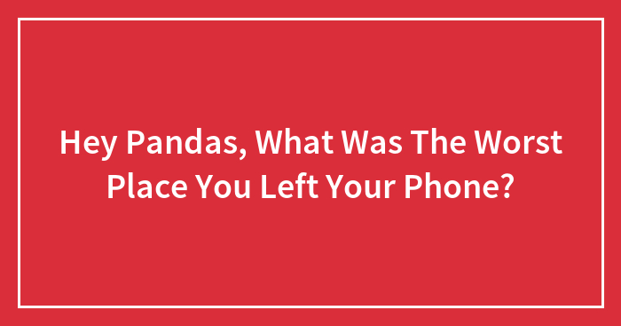 Hey Pandas, What Was The Worst Place You Left Your Phone? (Closed)