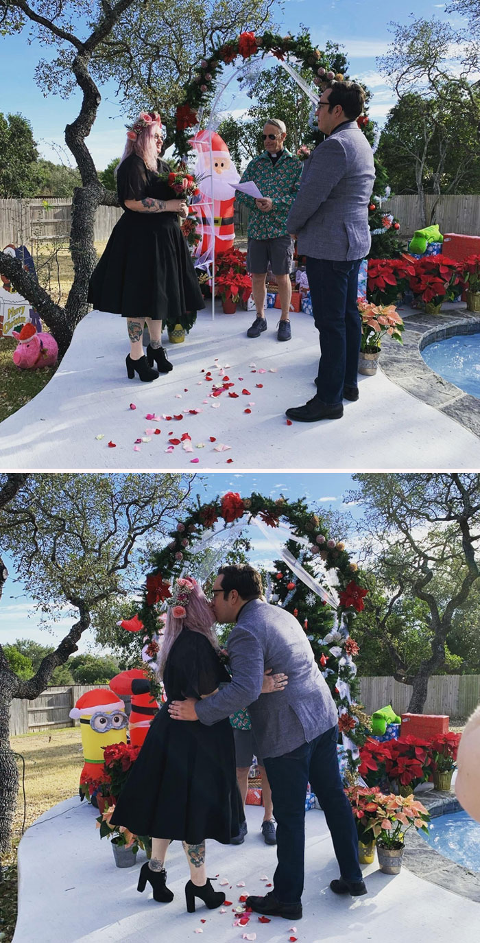 We Got Tired Of Postponing So My Dad Married Us In His Backyard With My Siblings Still In Their Pajamas On Christmas Morning