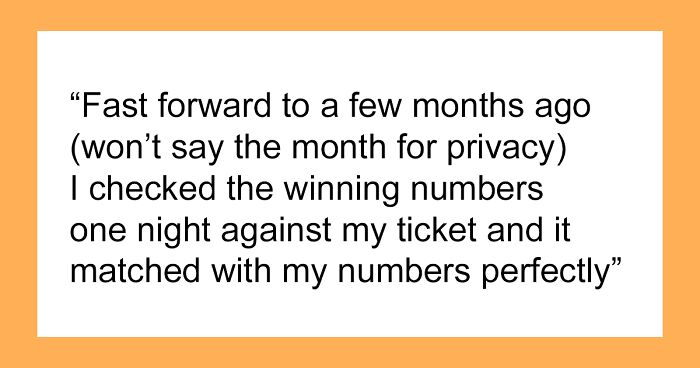 People Tell Woman To Be Wary After She Wins The Lottery And Husband Wants His Friend To Get 1/3