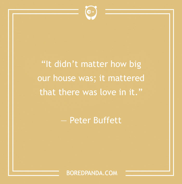 Peter Buffett quote about family