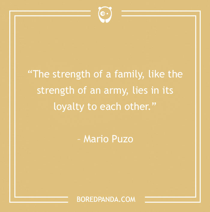 Mario Puzo quote about strength of a family