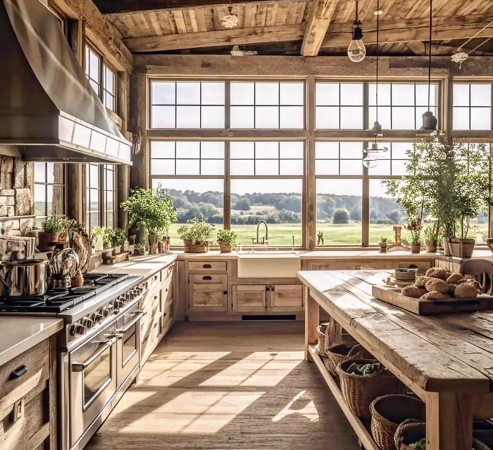 12 Fabulous Kitchen Designs With Indoor Built In Grill  Built in grill,  Modern rustic living room, Modern farmhouse interiors