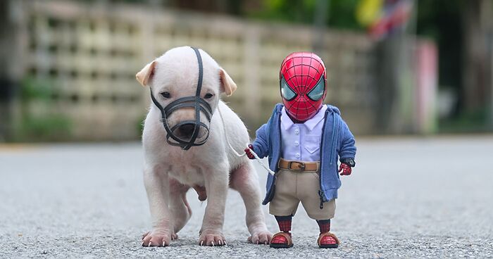 This Artist Captured The Adventures Of Baby Spidey And His Cute Animal Pals (53 New Pics)